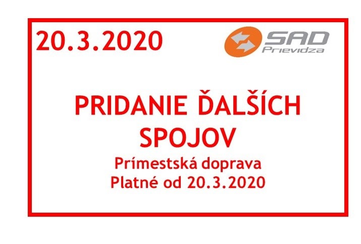 Pridané spoje od 20.3.2020