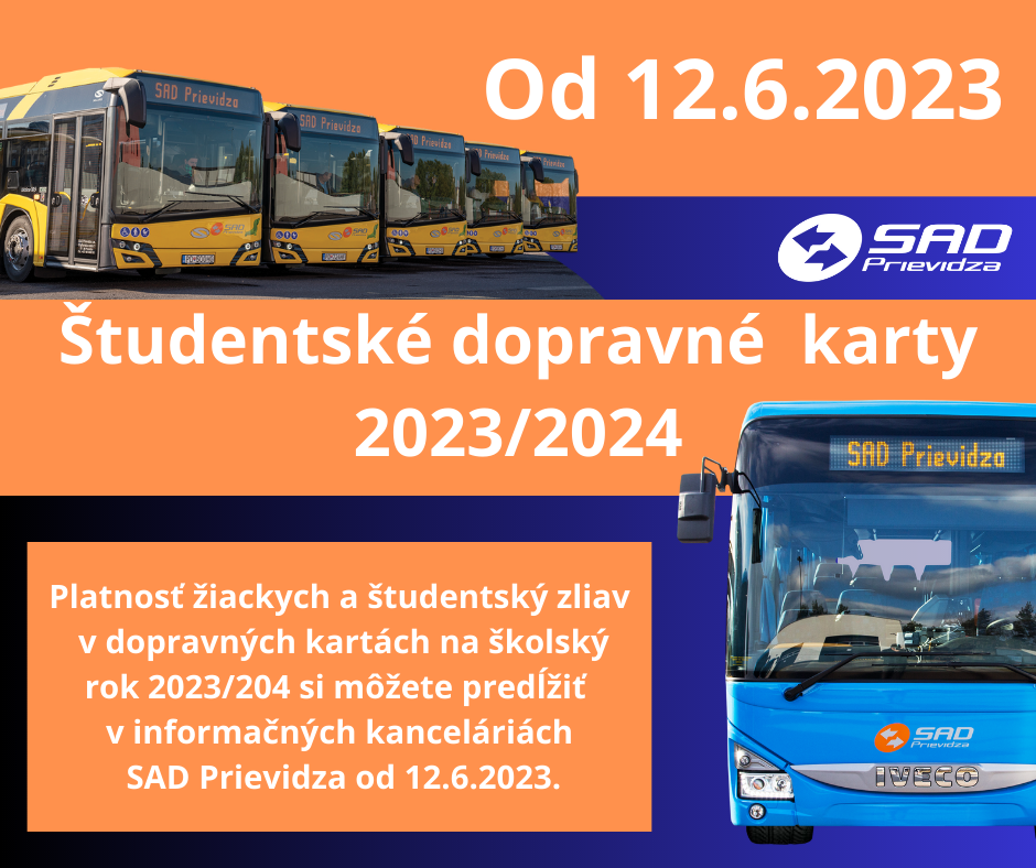 OD 12.6.2023 - predĺženie študentských zliav na dopravných kartách na 2023/2024